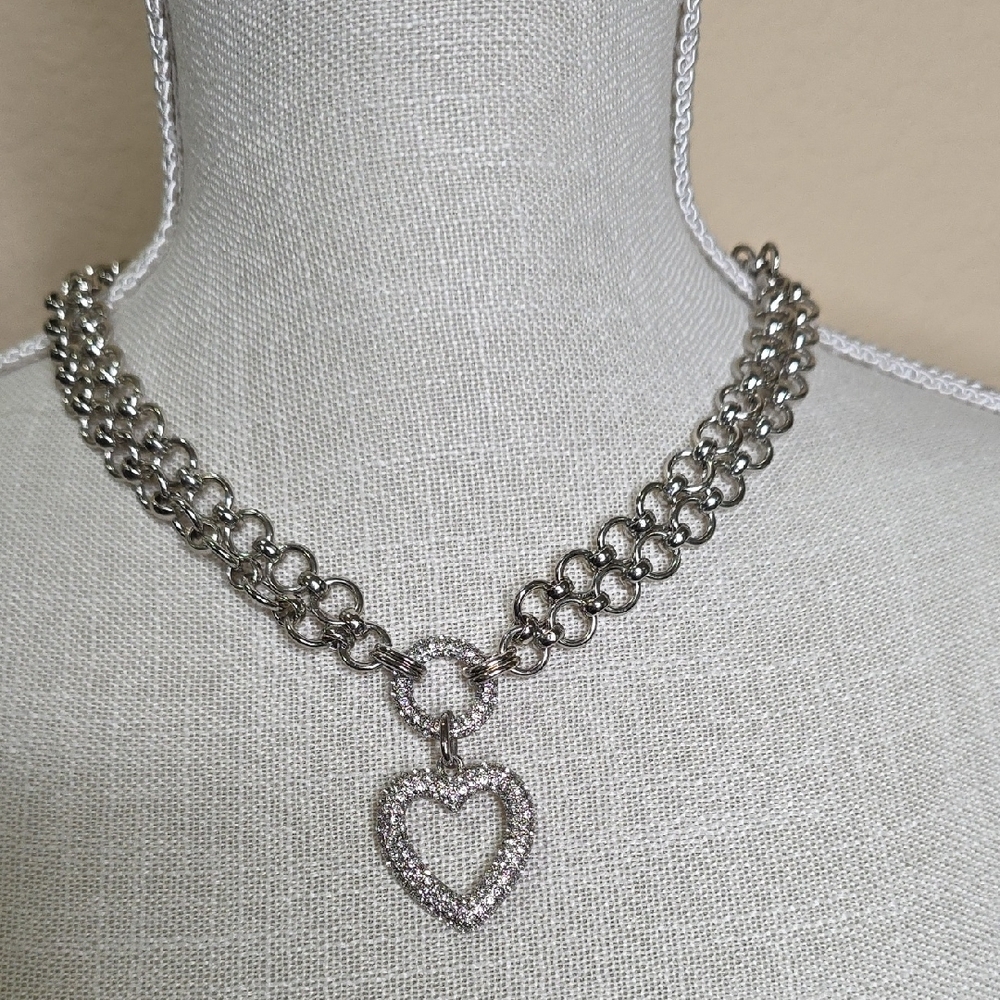 Silver Heart Pendant Necklace